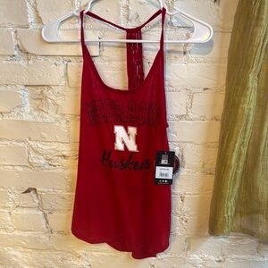 Colosseum Red and White Sleeveless Crop Tank Top